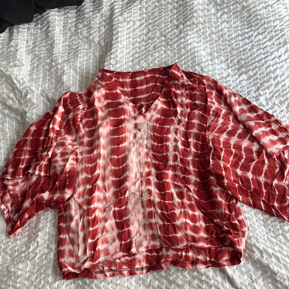 SOLD - Red Tie-Dye Women's Top